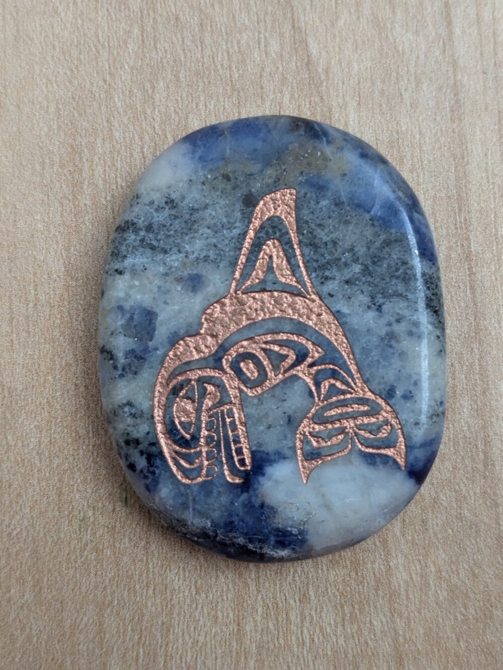 Haisla, Heiltsuk First Nation 'Killer Whale' Sodalite Spirit Stone
